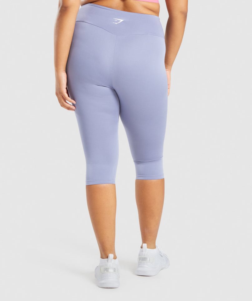 Legginsy Gymshark Treningowe Cropped Damskie Głęboka Niebieskie | PL 501CMD